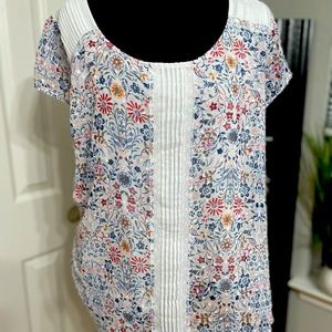 LC Lauren Conrad Floral Short Sleeve Top - Multicolor